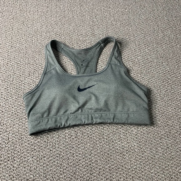 Nike Other - Nike Womens Sports Bra Size Medium Gray Swoosh Padded Shelf Bra Racerback